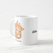 キツネファミリーマムパパベビーラブファミリー名前をカスタムする  コーヒーマグカップ (正面左)
