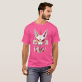 キツネファンタジーアートワーク幾何学動物アートキツネ Tシャツ (正面フル)
