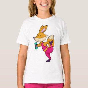 キツネフィットネスダンベル Tシャツ