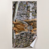 キツネフェイクリス ビーチタオル (正面)