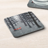 キツネフォレストアート コースター (左側)