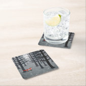 キツネフォレストアート スクエアペーパーコースター (インサイチュ)