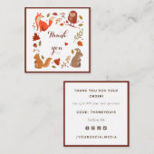 キツネフクロウリス&ラビットサンクスギビング スクエア名刺 (正面/裏面)