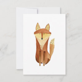 キツネフラットノートカー空白のド サンキューカード