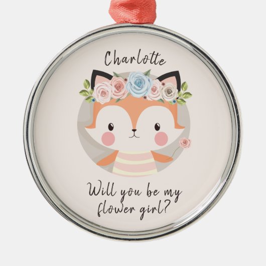 キツネフラワーガール提案カード メタルオーナメント (正面)