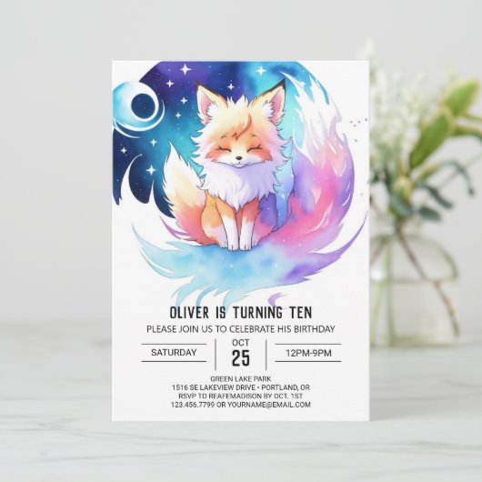 キツネフレンズインザウッズ誕生日 招待状 (スタンド正面)