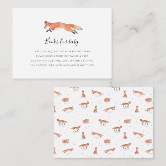 キツネブックリクエスト赤ちゃんシャワーカード エンクロージャーカード (正面/裏面)