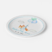 キツネプレート-ボーイベビーシャワー（風船付き） ペーパープレート (アングル)