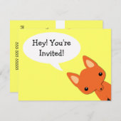 キツネベア誕生日シンプル招待状 招待状 (正面/裏面)