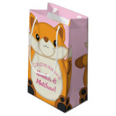 キツネベビーシャワーピンク スモールペーパーバッグ (裏面アングル)