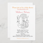 キツネベビーシャワー招待状ウッドランドキツネマム&ベビー 招待状 (正面/裏面)