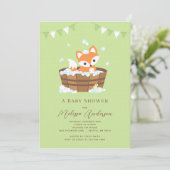 キツネベビーシャワー招待状 招待状 (スタンド正面)