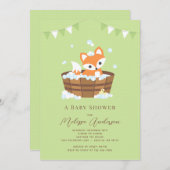 キツネベビーシャワー招待状 招待状 (正面/裏面)