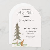 キツネベビーシャワー招待状 招待状 (正面/裏面)