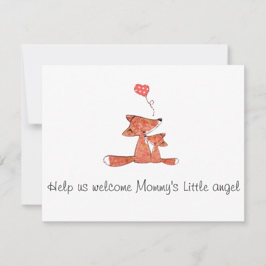 キツネベビーシャワー招待状 招待状 (正面)