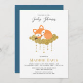 キツネベビーシャワー招待状 招待状 (正面/裏面)