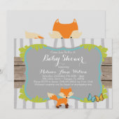 キツネベビーシャワー招待状 招待状 (正面/裏面)
