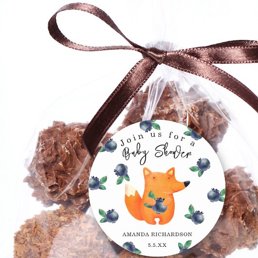 キツネベビーシャワー ラウンドシール