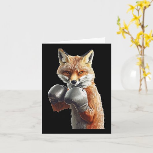 キツネボクシング カード (黄色い花)