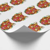 キツネボホ抽象芸術アートウルフレッドパープル ラッピングペーパー (角)