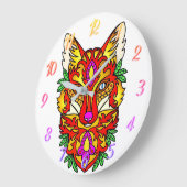 キツネボホ抽象芸術アート ラージ壁時計 (傾斜)