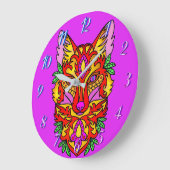 キツネボホ抽象芸術アート ラージ壁時計 (傾斜)