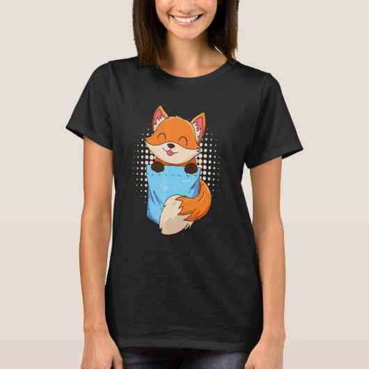 キツネポケットのポケットのフェイク Tシャツ (正面)