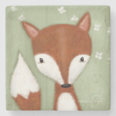 キツネポートレート ストーンコースター (正面)