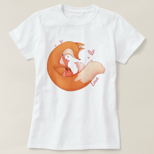 キツネママとベビーTシャツ Tシャツ (デザイン正面)
