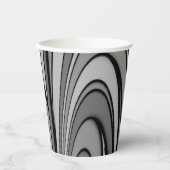 キツネモダンアートデザインインシルバーハッピーバースデー 紙コップ (正面)