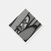 キツネモダンアートデザインインシルバー スタンダードカクテルナプキン (角)