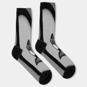 キツネモダンアートデザインインシルバー ソックス (右)