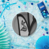 キツネモダンアートデザインインシルバー ペーパープレート (パーティー)