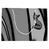 キツネモダンアートデザインインシルバー ラージペーパーバッグ (裏面)