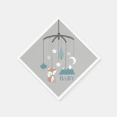 キツネモバイルモダンブルーベビーシャワーナプキンス スタンダードカクテルナプキン (角)