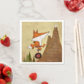 キツネユニサイクリスト – 征服者よりも多い スタンダードカクテルナプキン (インサイチュ)