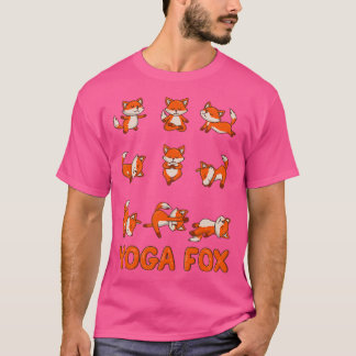 キツネヨガキツネヨガポーズ瞑想 Tシャツ