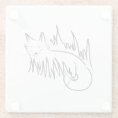 キツネラインアート ガラスコースター (裏面)