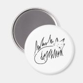 キツネラインアート マグネット (正面/裏面)