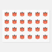 キツネラッピング紙フラットシートセット3 ラッピングペーパーシート (正面2)