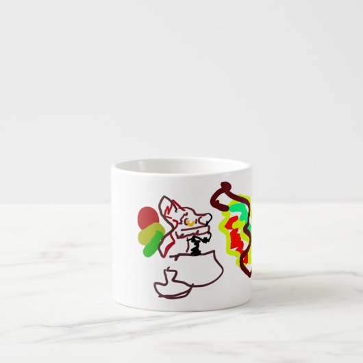 キツネラテおもしろい秋スタイル エスプレッソカップ (正面)