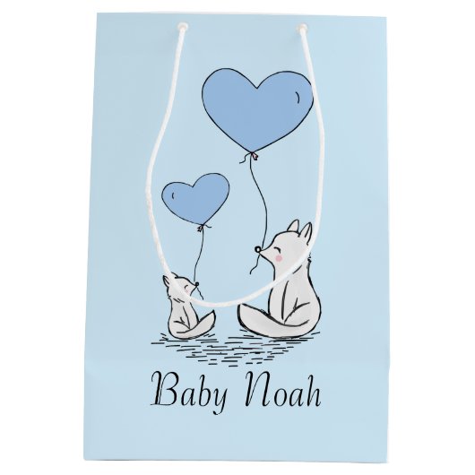 キツネラブ抱き枕 ミディアムペーパーバッグ (裏面)