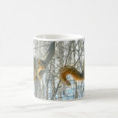 キツネリスのプロフィール(冬)のマグ コーヒーマグカップ (中央)