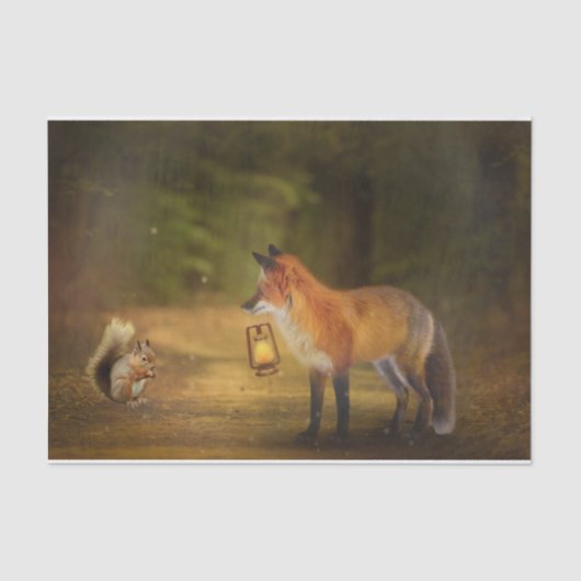 キツネリス秋の森 薄葉紙 (正面)