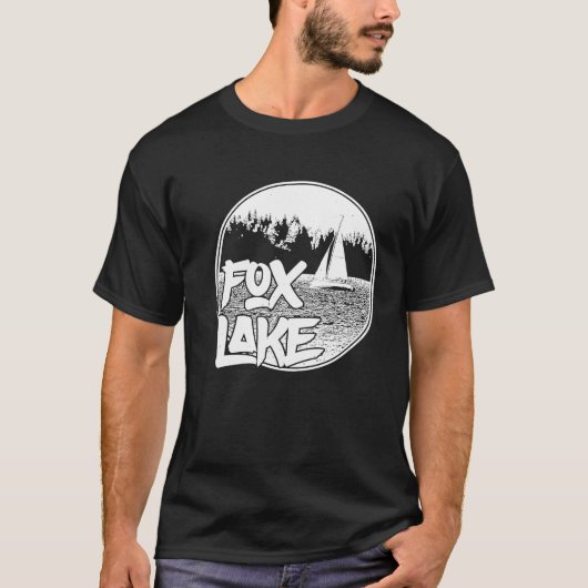 キツネレイクイリノイ、帆船グラフィック Tシャツ (正面)