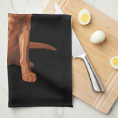 キツネレッドイエローラブラドールレトリエバードッグ キッチンタオル (四つ折り)