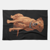 キツネレッドイエローラブラドールレトリエバードッグ キッチンタオル (横)