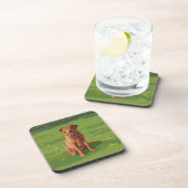 キツネレッドイエローラブラドールレトリエバードッグ コースター (右側)