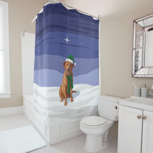 キツネレッドイエローラブラドールレトリーバードッグ シャワーカーテン (インサイチュ)