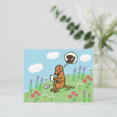 キツネレッドラブラドールと友人からの手紙 ポストカード (スタンド正面)